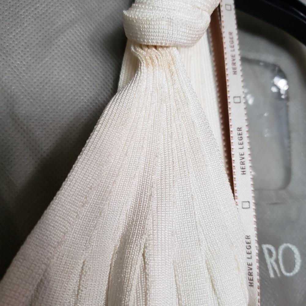 Herve Leger Rosie V Neck Tie Knot Bandage Dress S - Picture 7 of 8